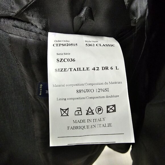 Saks Fifth Avenue 42L Gray Solid 2-Button Sport Coat Blazer Jacket O045 - Picture 11 of 11